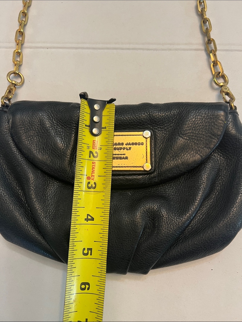 MARC JACOBS CLASSIC Q KARLIE BLACK PEBBLED LEATHER CHAIN CROSSBODY BAG - Picture 12 of 16